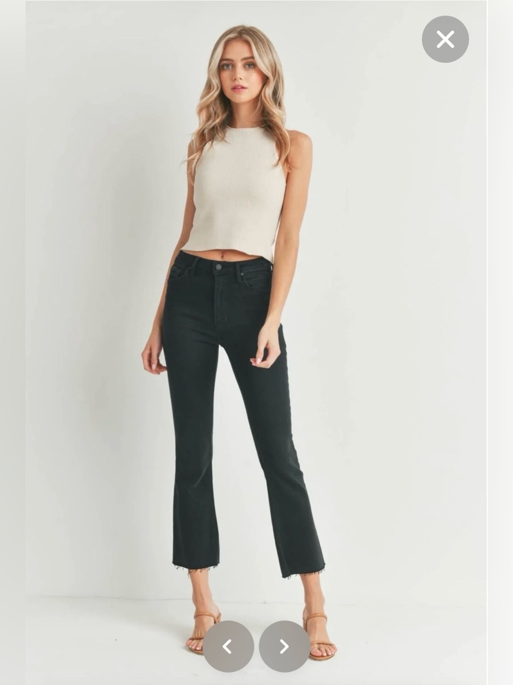 NWT Just Black Denim Tonal Crop Flare in Black, Size 26 - Picture 2 of 16